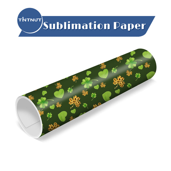 Tintnut Four-leaf Clover Sublimation Transfer Paper,Green Sublimation Transfer Sheets Compatible with Cricut for DIY Mugs,T-Shirts and Easy to use Weed