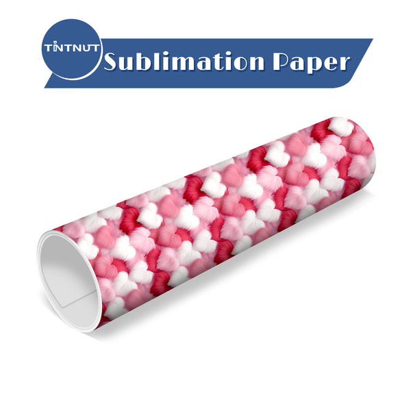 Tintnut Valentine's Day Sublimation Transfer Paper,Heart Pattern Sublimation Transfer Sheets Compatible with ALL Machine and Easy to use Transfer.