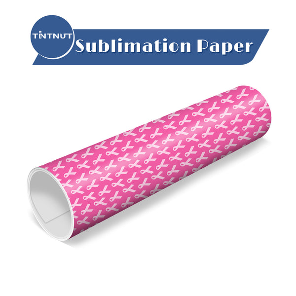 Tintnut Ribbon Pattern Ribbon Sublimation Transfer Paper,Black Pink Ribbon Sublimation Transfer Sheets Compatible with ALL Machine and Easy to use Transfer.
