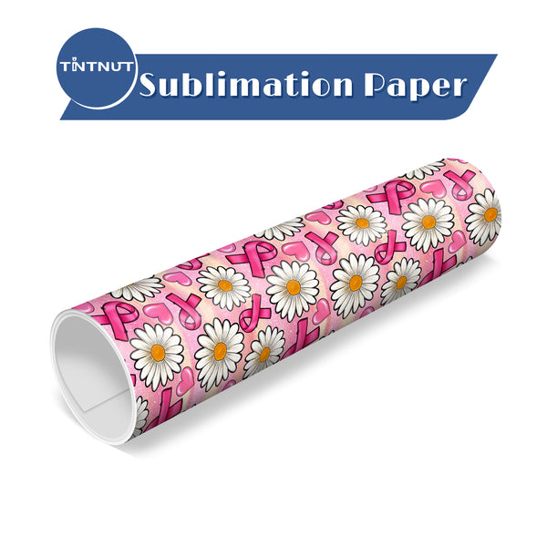 Tintnut Black Pink Ribbon Sublimation Transfer Paper,Ribbon Pattern Sublimation Transfer Sheets Compatible with ALL Machine and Easy to use Transfer.