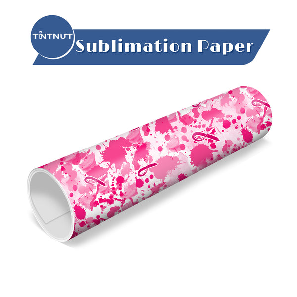 Tintnut Ribbon Pattern Sublimation Transfer Paper,Black Pink Ribbon Sublimation Ink Transfer Sheets Compatible with ALL Machine and Easy to use Weed.