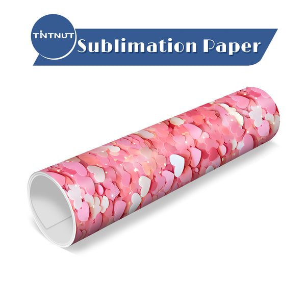 Tintnut Valentine's Day Sublimation Transfer Sheets,Heart Pattern Sublimation Transfer Paper Compatible with ALL Machine and Easy to use Transfer.