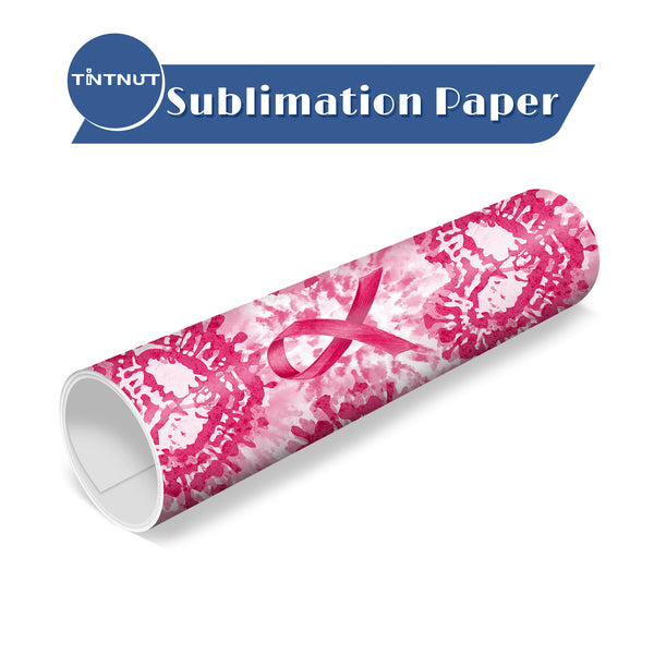 Tintnut Ribbon Pattern Ribbon Sublimation Transfer Paper,Black Pink Ribbon Sublimation Ink Transfer Sheets Compatible with ALL Machine and Easy to use Transfer.