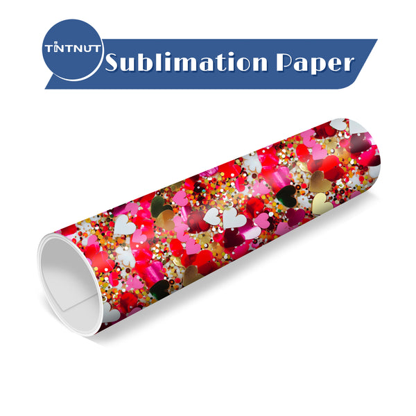 Tintnut Valentine's Day Sublimation Transfer Paper,Heart Pattern Sublimation Transfer Sheets Compatible with Cricut for DIY Mugs,T-Shirts and Easy to use Weed.