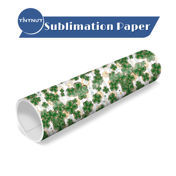Tintnut Four-leaf Clover Sublimation Transfer Paper,Four-leaf Patterned Sublimation Ink Transfer Sheets Compatible with ALL Machine and Easy to use Weed