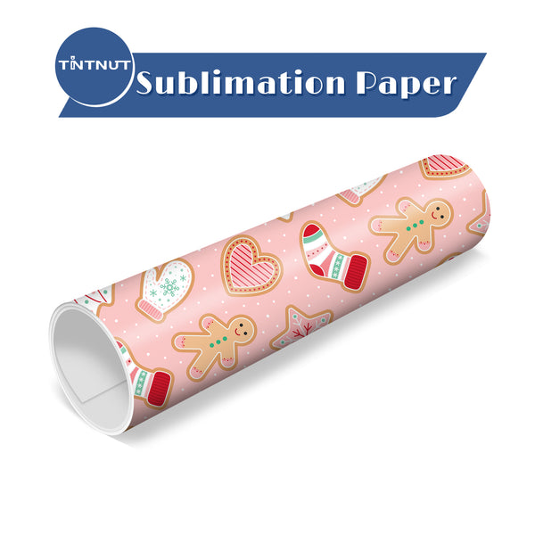 Tintnut Christmas Sublimation Ink Transfer Sheets,Pink Christmas Pattern Sublimation Transfer Paper Compatible with Cricut for DIY Mugs,T-Shirts and Easy to use Transfer.