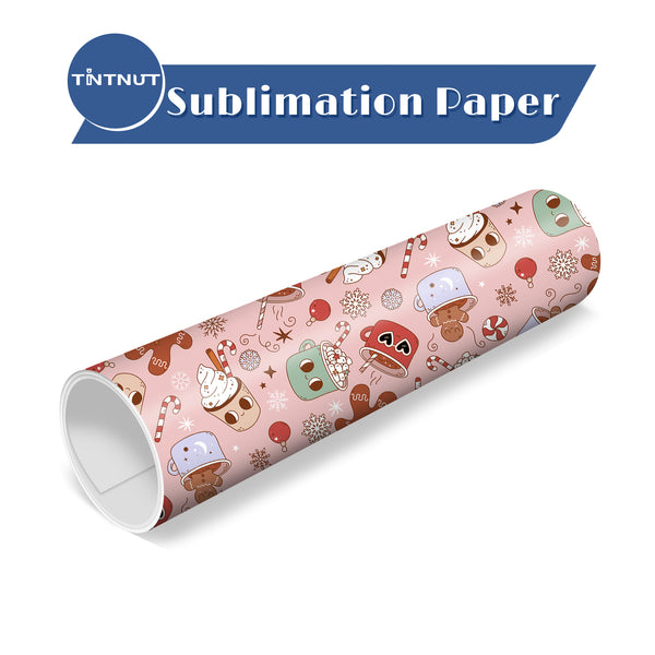 Tintnut Christmas Sublimation Ink Transfer Sheets,Pink Christmas Pattern Sublimation Transfer Paper Compatible with ALL Machine and Easy to use Transfer.
