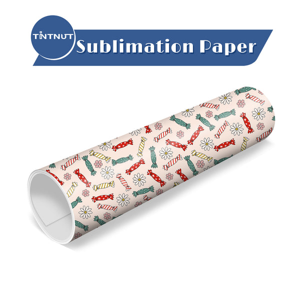 Tintnut Christmas Sublimation Transfer Sheets,Pink Christmas Pattern Sublimation Transfer Paper Compatible with ALL Machine and Easy to use Weed.