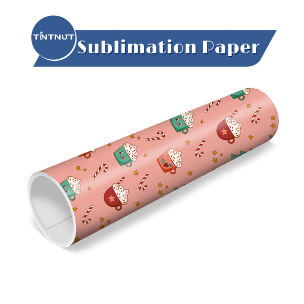 Tintnut Christmas Sublimation Ink Transfer Sheets,Pink Christmas Sublimation Pattern Transfer Paper Compatible with Cricut for DIY Mugs,T-Shirts and Easy to use Transfer.