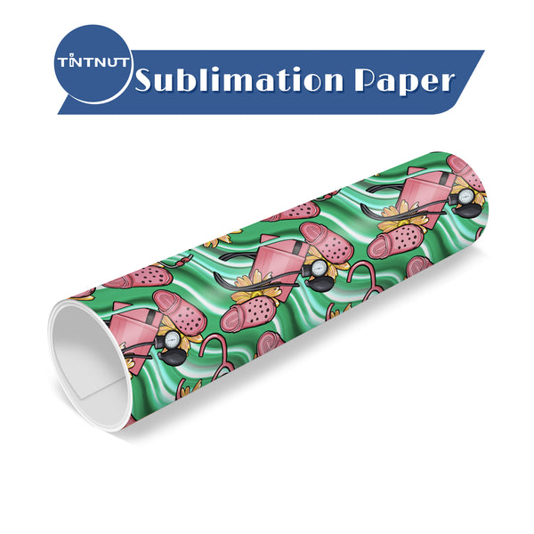 Tintnut Nurses Day Sublimation Transfer Paper,Pink And Dark Green Sublimation Transfer Sheets Compatible with Cricut for DIY Mugs,T-Shirts and Easy to use Transfer.