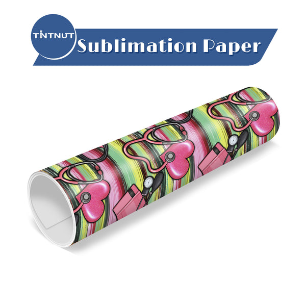 Tintnut Nurses Day Sublimation Transfer Paper,Pink And Light Green Sublimation Transfer Sheets Compatible with Cricut for DIY Mugs,T-Shirts and Easy to use Transfer.