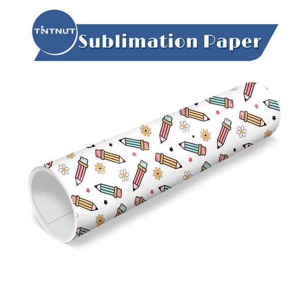 Tintnut Teachers' Day Pattern Sublimation Ink Transfer Sheets,White Pencils Sublimation Transfer Paper Compatible with Cricut for DIY Mugs,T-Shirts and Easy to use Transfer.