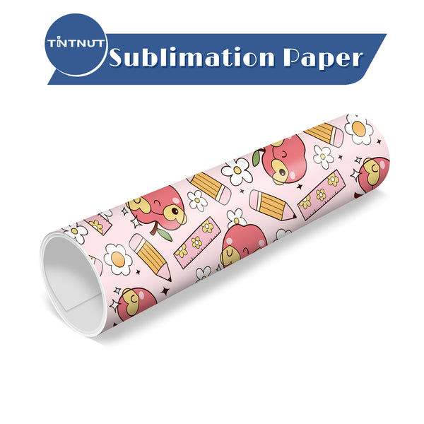 Tintnut Teachers' Day Pattern Sublimation Ink Transfer Sheets,Pink Red Apples Sublimation Transfer Paper Compatible with Cricut for DIY Mugs,T-Shirts and Easy to use Transfer.