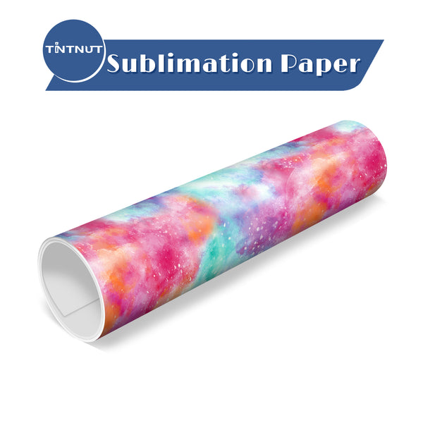 Tintnut Tie Dye Sublimation Transfer Paper,Pink Purple Blue Block Gradient Watercolor Pattern Sublimation Transfer Sheets Compatible with ALL Machine and Easy to use Weed.