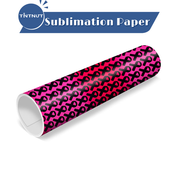 Tintnut Pink Ribbon Sublimation Transfer Paper,Breast Cancer Pattern Sublimation Transfer Sheets Compatible with Cricut for DIY Mugs,T-Shirts and Easy to use Transfer.