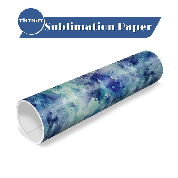 Tintnut Tie Dye Sublimation Transfer Paper,Blue Purple Block Gradient Watercolor Pattern Sublimation Transfer Sheets Compatible with ALL Machine and Easy to use Weed.