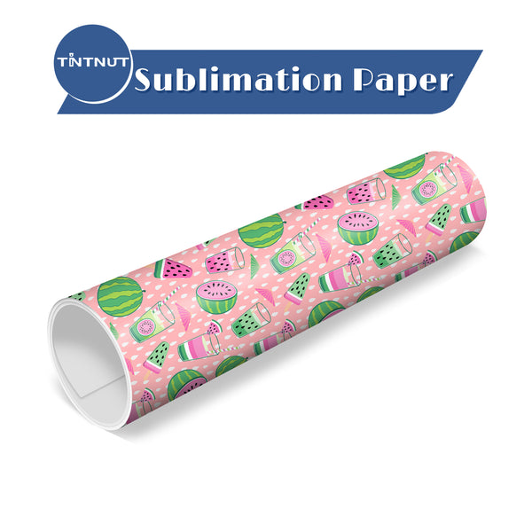 Tintnut Watermelon Sublimation Transfer Paper,Watermelon Pattern Sublimation Transfer Sheets Compatible with ALL Machine and Easy to use Weed.