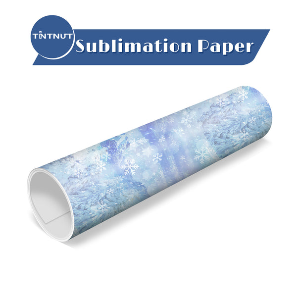 Tintnut Snowflake Pattern Sublimation Transfer Paper,Winter Snowscape Sublimation Transfer Sheets Compatible with ALL Machine and Easy to use Weed.