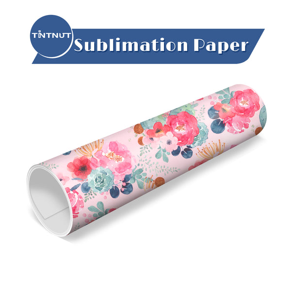 Tintnut Rose Pattern Sublimation Transfer Paper,Rose Pattern Sublimation Transfer Sheets Compatible with ALL Machine and Easy to use Weed.