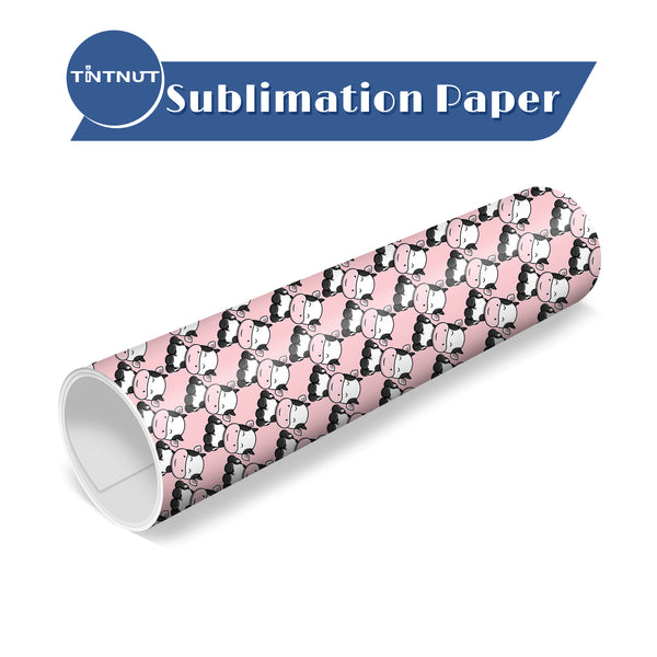 Tintnut Cow Pattern Sublimation Transfer Paper,Pink Cow Pattern Sublimation Transfer Sheets Compatible with ALL Machine and Easy to use Weed.