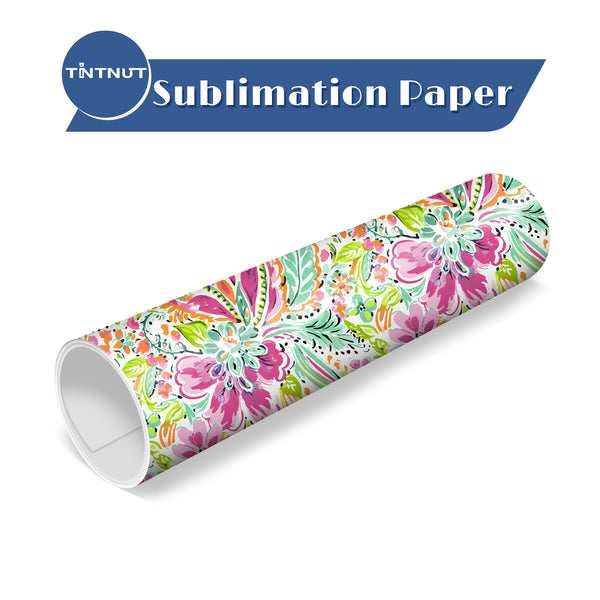 Tintnut Watercolor Flowers Pattern Sublimation Transfer Paper,Sublimation Transfer Sheets Compatible with ALL Machine and Easy to use Weed.