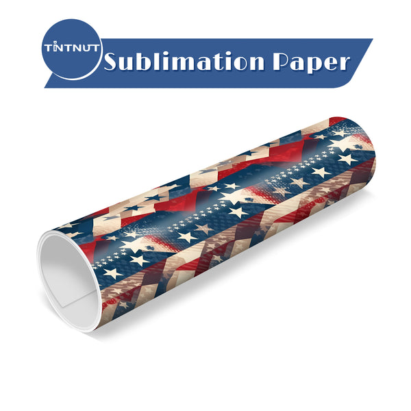 Tintnut American Flag Pattern Sublimation Transfer Paper,Leopard Flag Sublimation Transfer Sheets Compatible with ALL Machine and Easy to use Transfer.