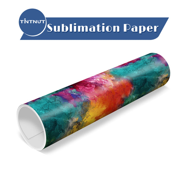 Tintnut Tie Dye Sublimation Transfer Paper,Multicolor Block Gradient Watercolor Pattern Sublimation Transfer Sheets Compatible with ALL Machine and Easy to use Weed.