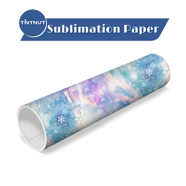 Tintnut Snowflake Pattern Sublimation Transfer Paper,Winter Snowscape Sublimation Ink Transfer Sheets Compatible with ALL Machine and Easy to use Weed.