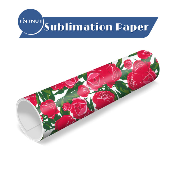 Tintnut Rose Pattern Sublimation Transfer Paper,Red Rose Pattern Sublimation Transfer Sheets Compatible with ALL Machine and Easy to use Weed.