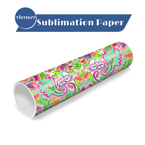 Tintnut Watercolor flowers Sublimation Transfer Paper,Floral Pattern Sublimation Transfer Sheets Compatible with ALL Machine and Easy to use Weed.