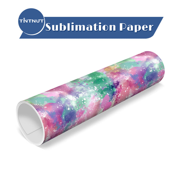 Tintnut Tie Dye Sublimation Transfer Paper,Pink Purple Block Gradient Watercolor Pattern Sublimation Transfer Sheets Compatible with ALL Machine and Easy to use Weed.