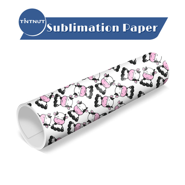 Tintnut Cow Pattern Sublimation Transfer Paper,Black Cow Pattern Sublimation Transfer Sheets Compatible with ALL Machine and Easy to use Weed.