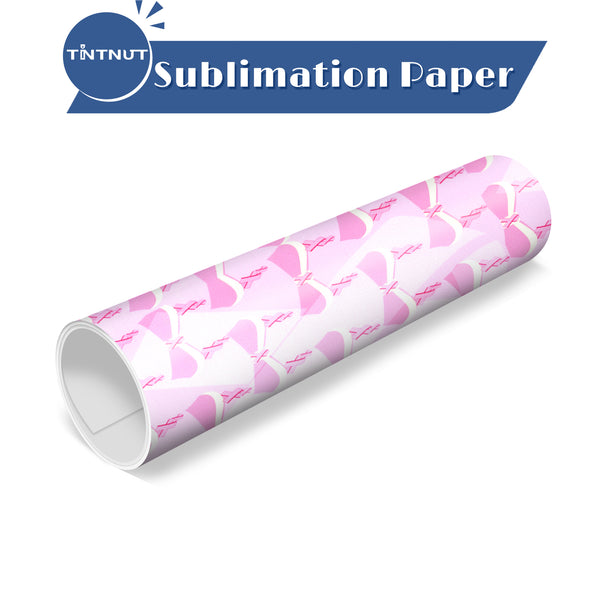 Tintnut Pink Ribbon Pattern Sublimation Transfer Paper,Breast Cancer Sublimation Ink Transfer Sheets Compatible with ALL Machine and Easy to use Weed.