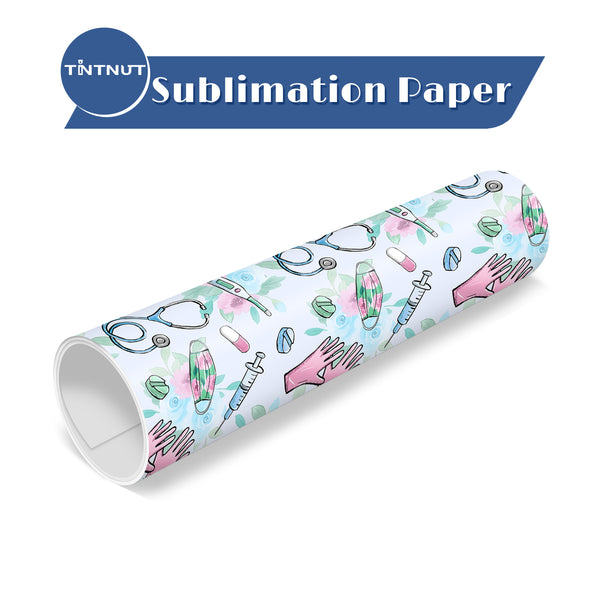Tintnut Nurse Theme Sublimation Pattern Transfer Paper,Sublimation Ink Transfer Sheets Compatible with ALL Machine and Easy to use Transfer.