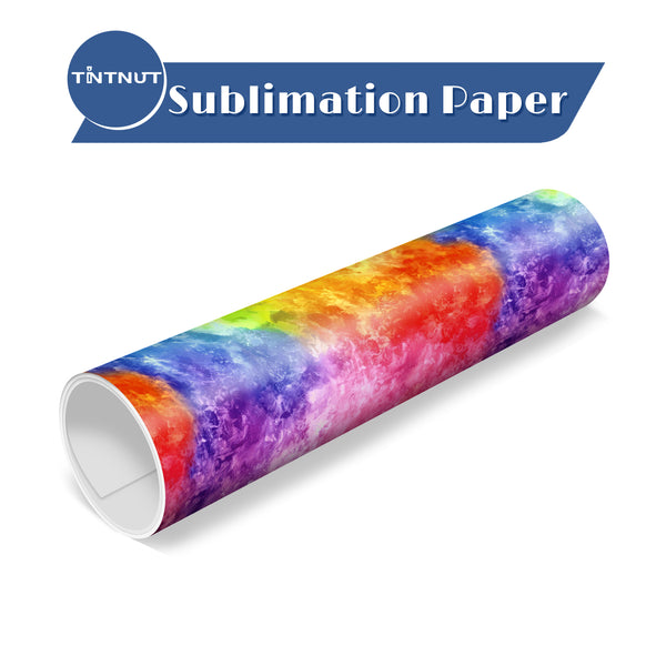 Tintnut Tie Dye Sublimation Transfer Paper,Red Blue Block Gradient Watercolor Pattern Sublimation Transfer Sheets Compatible with ALL Machine and Easy to use Weed.