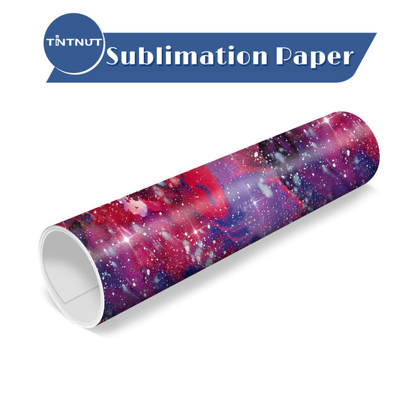 Tintnut Watercolor Sky Sublimation Transfer Paper，Colorful Purple Design Sublimation Transfer Sheets Compatible with ALL Machine and Easy to use Weed