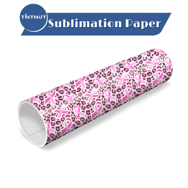 Tintnut Pink Ribbon Sublimation Transfer Paper,Breast Cancer Sublimation Pattern Transfer Sheets Compatible with ALL Machine and Easy to use Transfer.