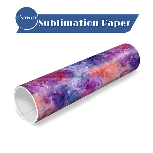 Tintnut Tie Dye Sublimation Transfer Paper,Purple Pink Block Gradient Watercolor Pattern Sublimation Transfer Sheets Compatible with ALL Machine and Easy to use Weed.