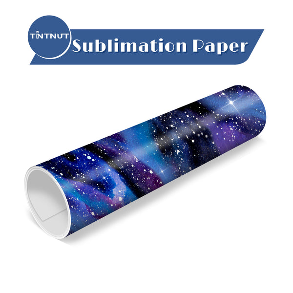 Tintnut Watercolor Sky Sublimation Transfer Paper，Colorful Black and Blue Sublimation Transfer Sheets Compatible with ALL Machine and Easy to use Weed