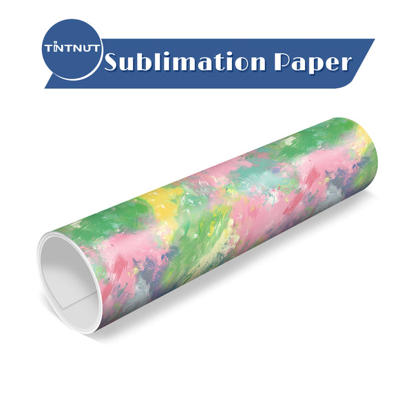 Tintnut Tie Dye Sublimation Transfer Paper,Green Blue Block Gradient Watercolor Pattern Sublimation Transfer Sheets Compatible with ALL Machine and Easy to use Weed.
