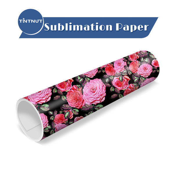 Tintnut Rose Pattern Sublimation Transfer Paper,Flowers Pattern Sublimation Ink Transfer Sheets Compatible with ALL Machine and Easy to use Weed.