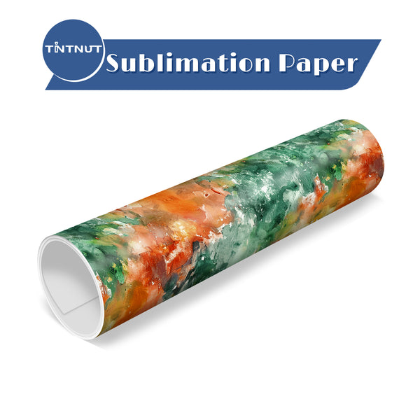 Tintnut Tie Dye Sublimation Transfer Paper,Yellow Orange Block Gradient Watercolor Pattern Sublimation Transfer Sheets Compatible with ALL Machine and Easy to use Weed.