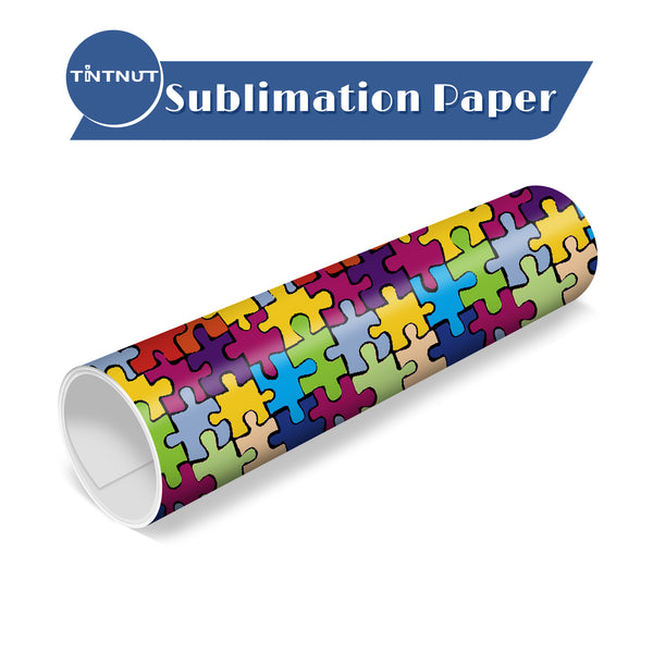 Tintnut Puzzle Pattern Sublimation Transfer Paper,Autism Awareness Pattern Sublimation Ink Transfer Sheets Compatible with Cricut for DIY Mugs,T-Shirts and Easy to use Transfer.