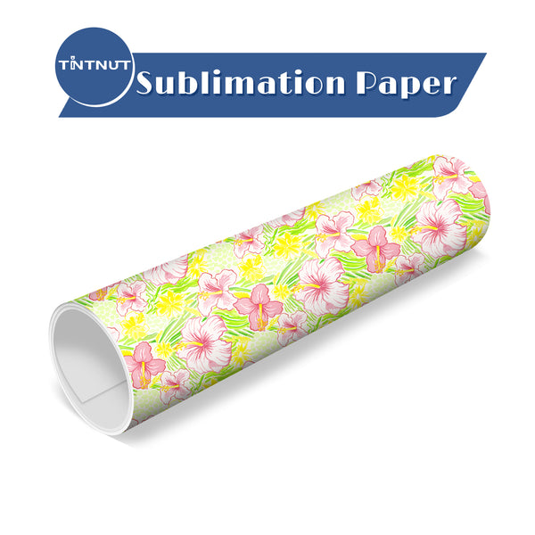 Tintnut Watercolor Flowers Pattern Sublimation Transfer Paper,Sublimation Transfer Sheets Compatible with Cricut for DIY Mugs,T-Shirts and Easy to use Weed.