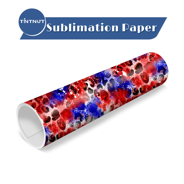 Tintnut American Flag Pattern Sublimation Transfer Paper,Leopard Flag Sublimation Ink Transfer Sheets Compatible with Cricut for DIY Mugs,T-Shirts and Easy to use Weed.