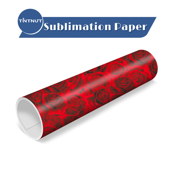 Tintnut Rose Pattern Sublimation Transfer Paper,Red Rose Pattern Sublimation Transfer Sheets Compatible with ALL Machine and Easy to use Transfer.