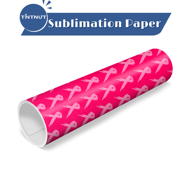 Tintnut Pink Ribbon Pattern Sublimation Transfer Paper,Breast Cancer Sublimation Ink Transfer Sheets Compatible with Cricut for DIY Mugs,T-Shirts and Easy to use Transfer.