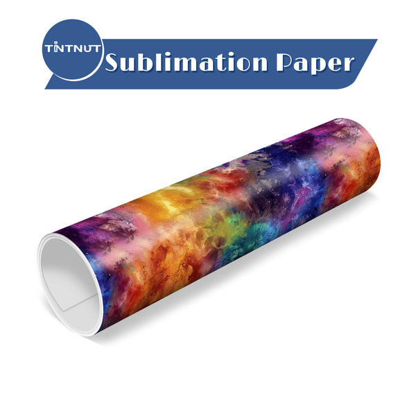 Tintnut Tie Dye Sublimation Transfer Paper,Colorful Tie Dye Block Gradient Watercolor Pattern Sublimation Transfer Sheets Compatible with ALL Machine and Easy to use Weed.