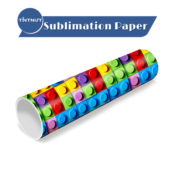 Tintnut Building Block Pattern Sublimation Transfer Paper,LEGO Pattern Permanent Ink Transfer Sheets Compatible with Cricut for DIY Mugs,T-Shirts and Easy to use Transfer.