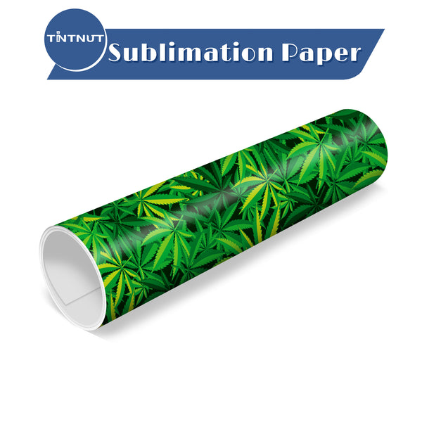 Tintnut Cannabis Sublimation Transfer Paper,Green Long Leaf Patterned Sublimation Transfer Sheets Compatible with Cricut for DIY Mugs,T-Shirts and Easy to use Weed